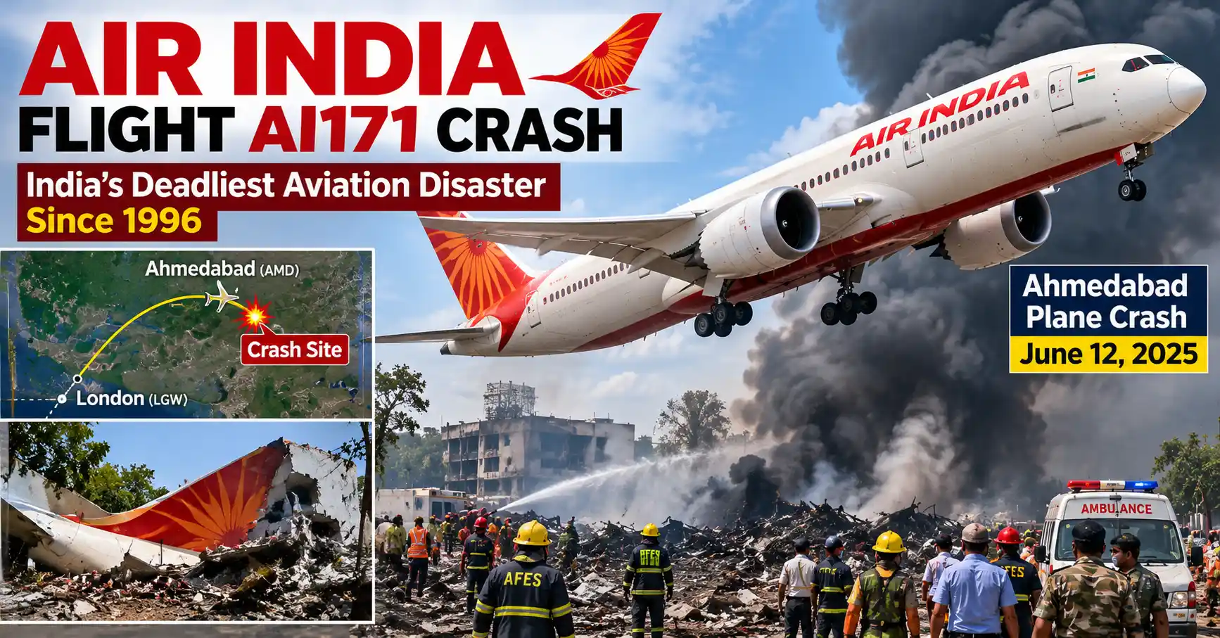 Air India Boeing 787-8 Dreamliner involved in Flight AI171 crash in Ahmedabad on June 12, 2025