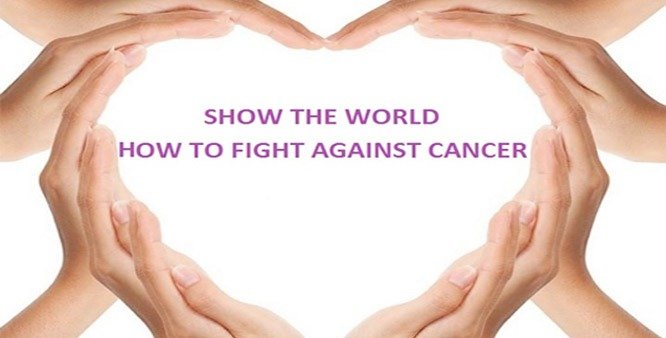 hands together to fight with cancer