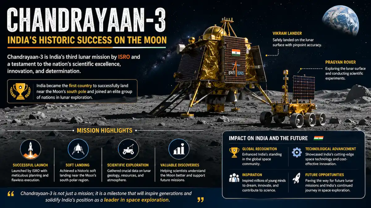 Chandrayaan-3 Vikram lander and Pragyan rover on the Moon's surface
