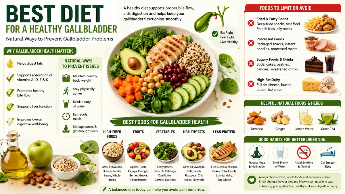 Healthy gallbladder diet featuring fruits