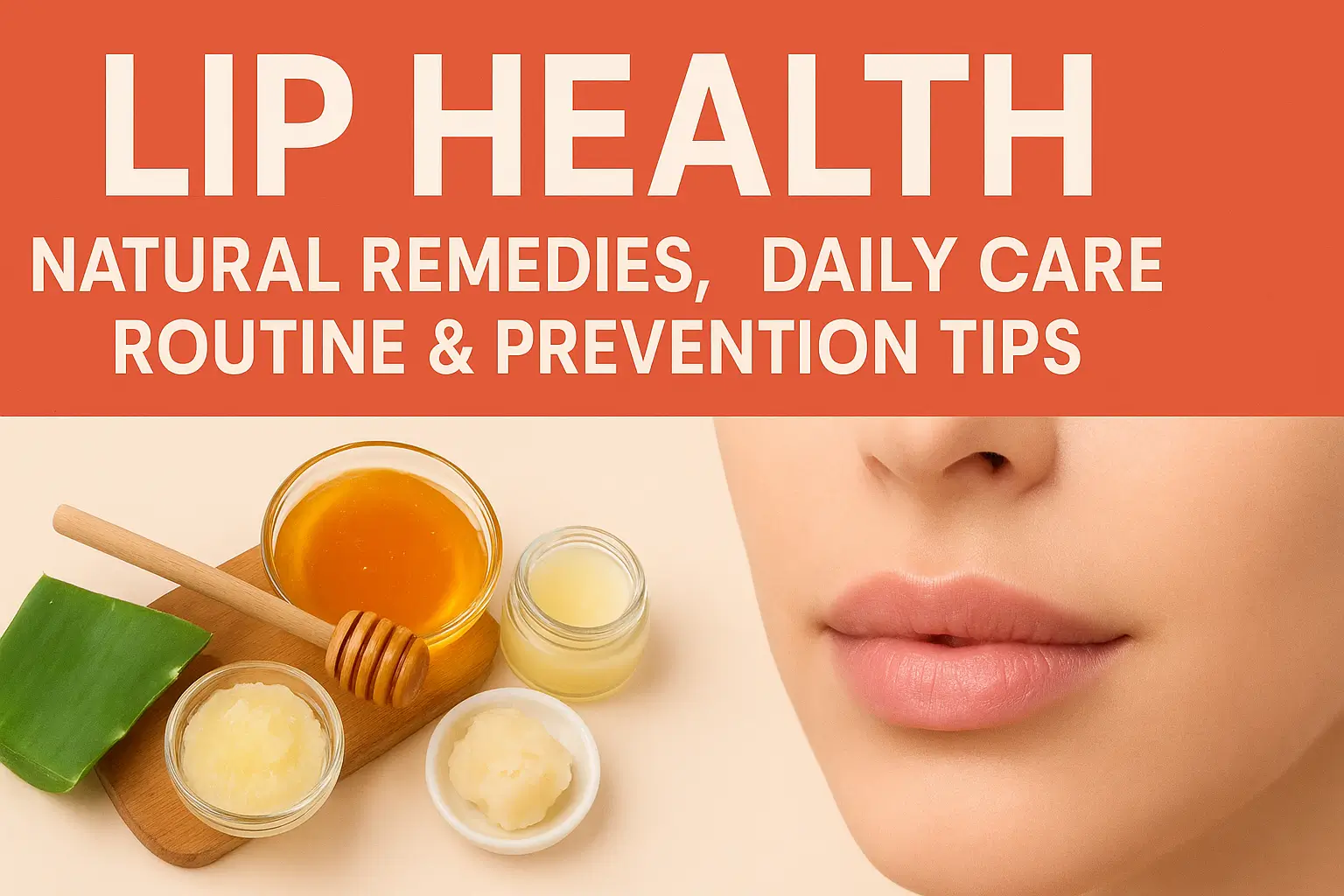Healthy soft lips after following a daily lip care routine