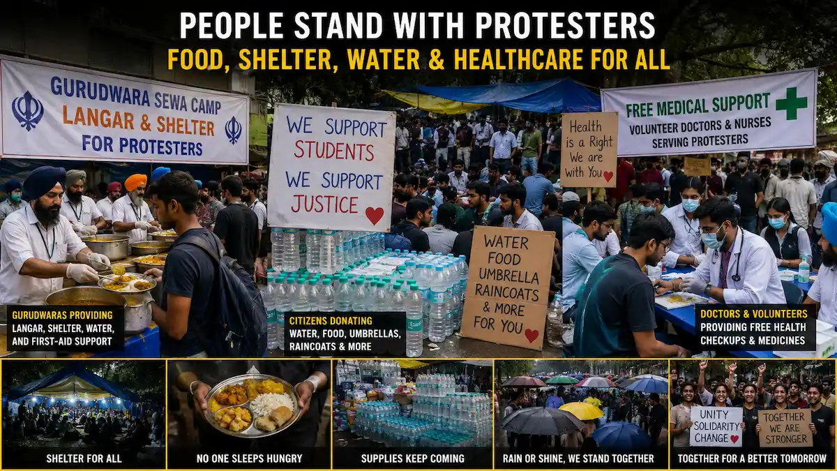 Student protest in India amid police action and political demonstrations