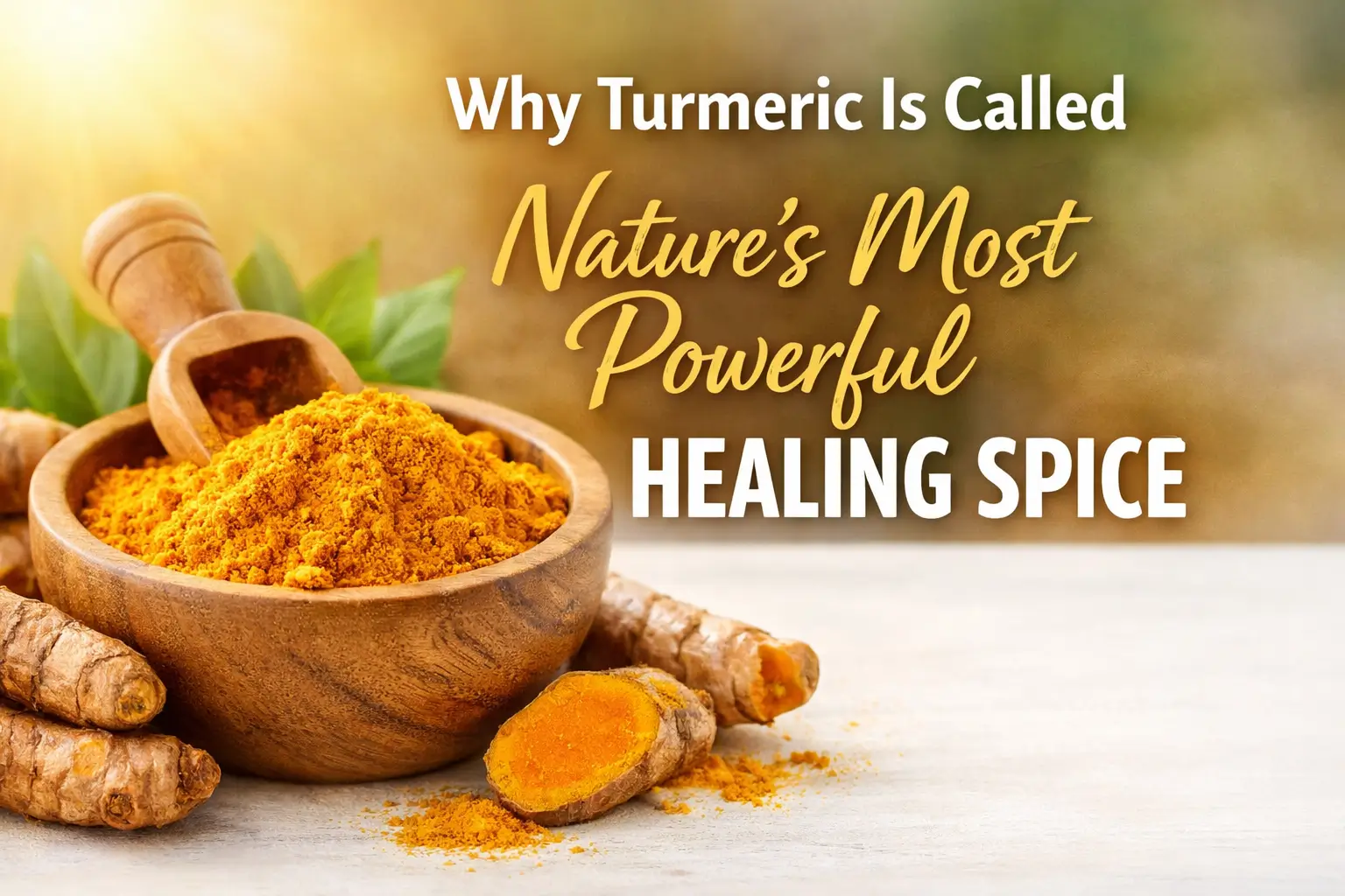 Turmeric roots and powder showing curcumin-rich spice used in Ayurveda.