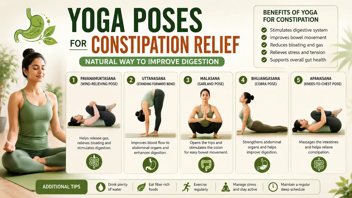 yoga possess to improve digestion and support natural bowel movements.