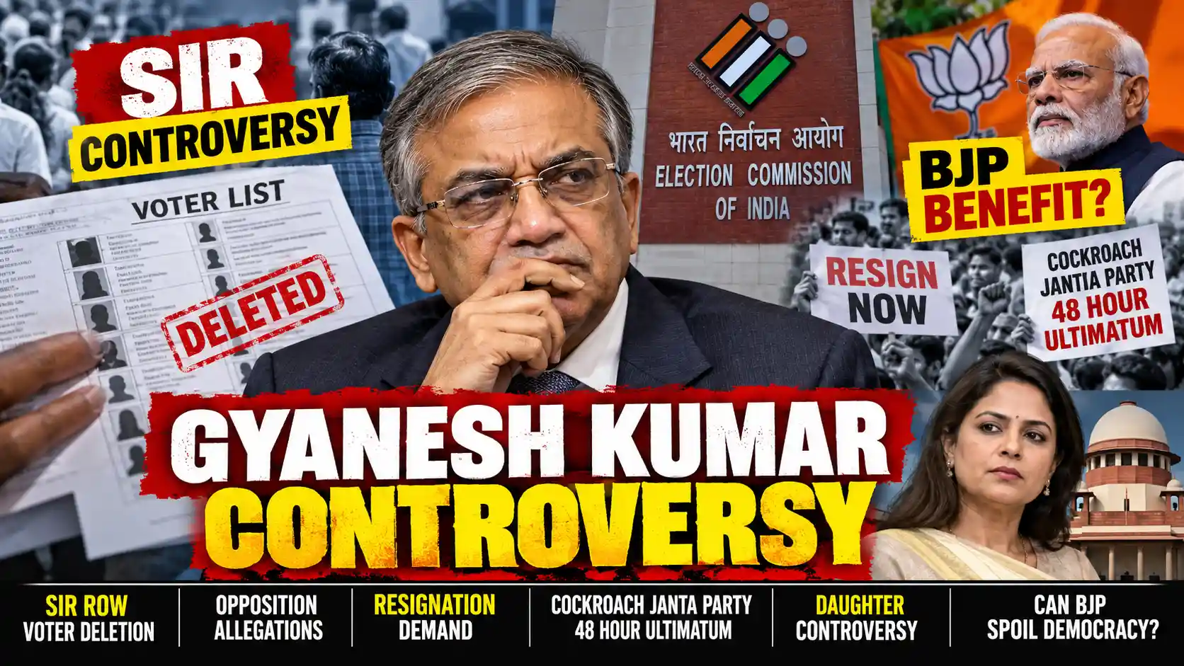 Gyanesh Kumar SIR controversy involving ECINET, voter deletions and Election Commission